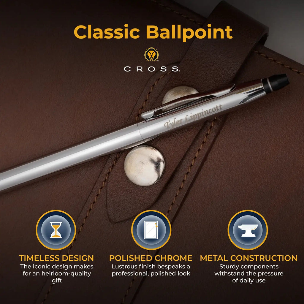 Slim Ballpoint Pen in Lustrous Chrome