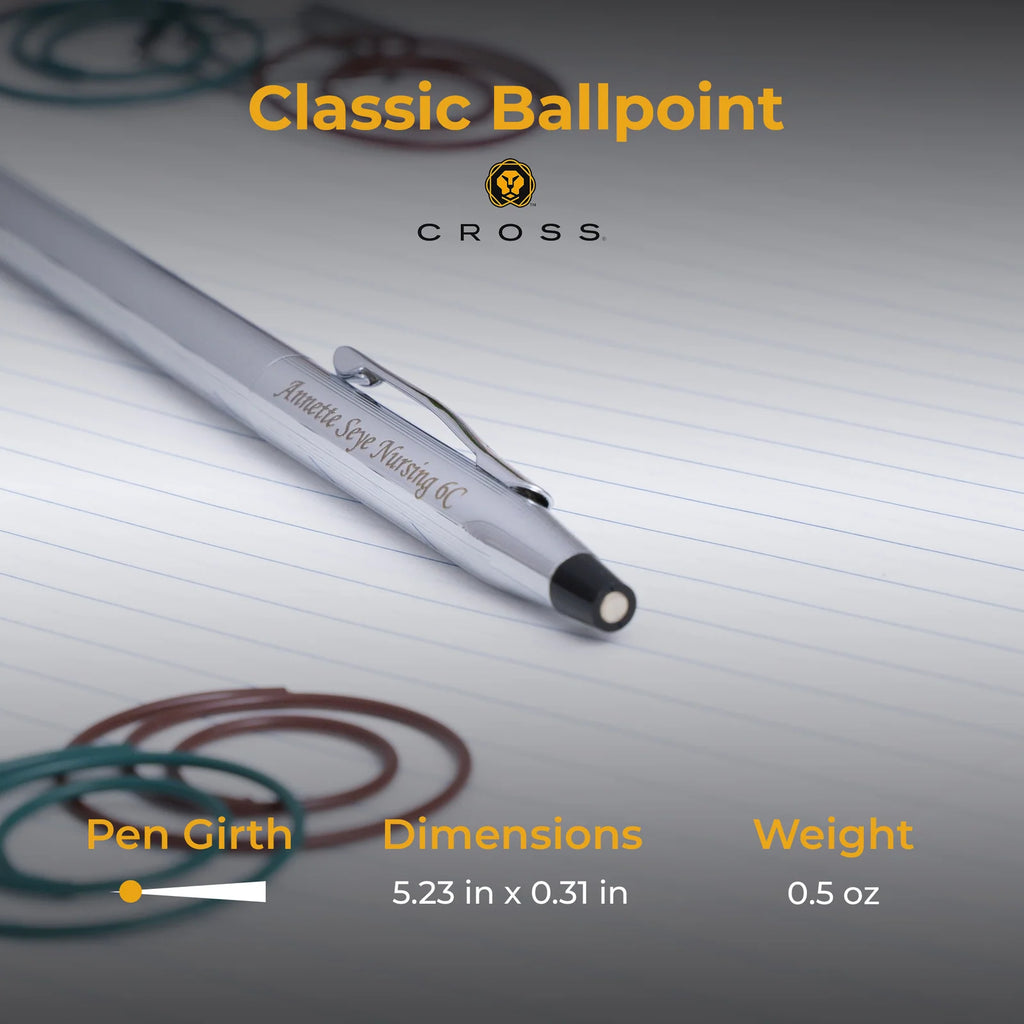 Slim Ballpoint Pen in Lustrous Chrome