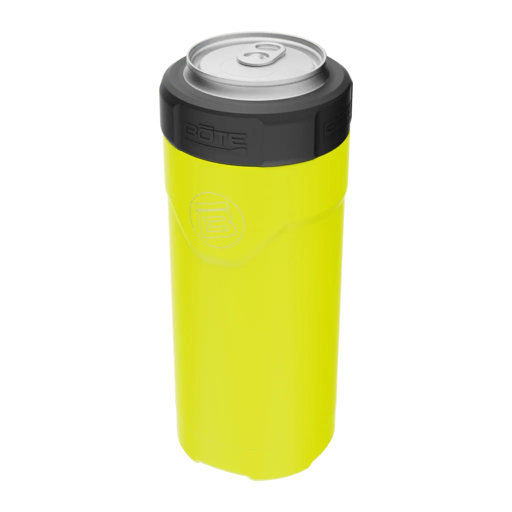 Slim Can Cooler for 12 oz Drinks with Magnetic Hold to Help Keep Cans Upright on Boating Days — Citron