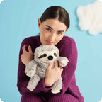Sloth Stuffed Animal, Gray Warmable Weighted Plush for Bedtime Comfort and Relaxing Snuggles