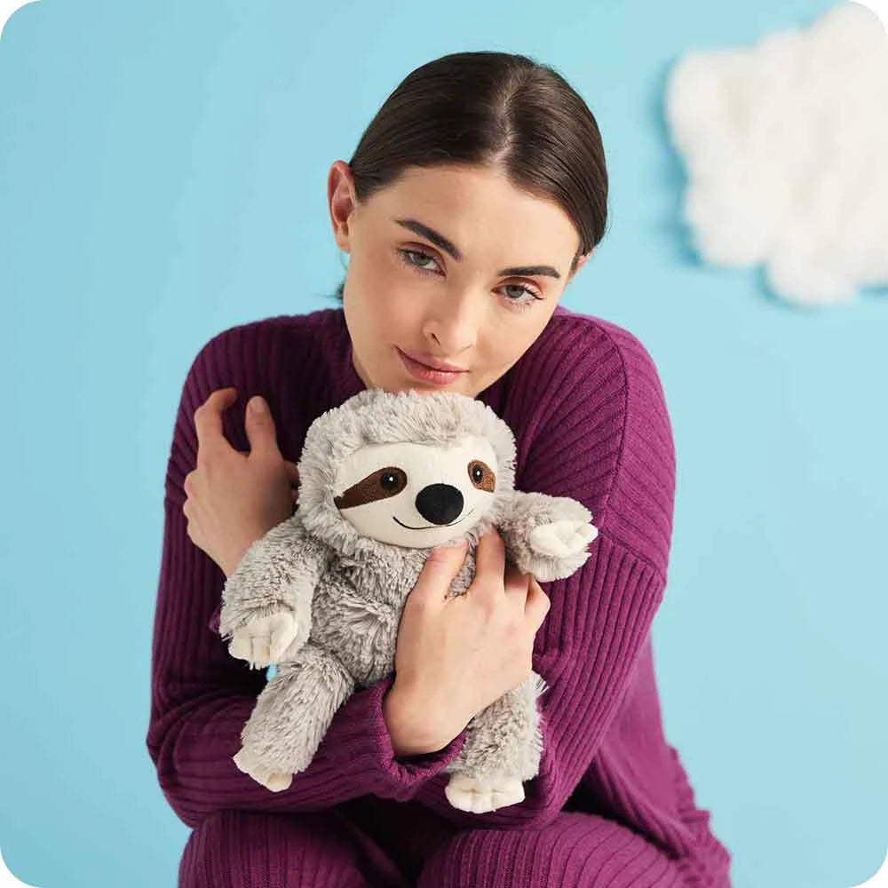 Sloth Stuffed Animal, Gray Warmable Weighted Plush for Bedtime Comfort and Relaxing Snuggles