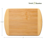 Small Bamboo Cutting Boards in a 2-Piece Set with Light and Caramelized Bamboo for Kitchen and Bar