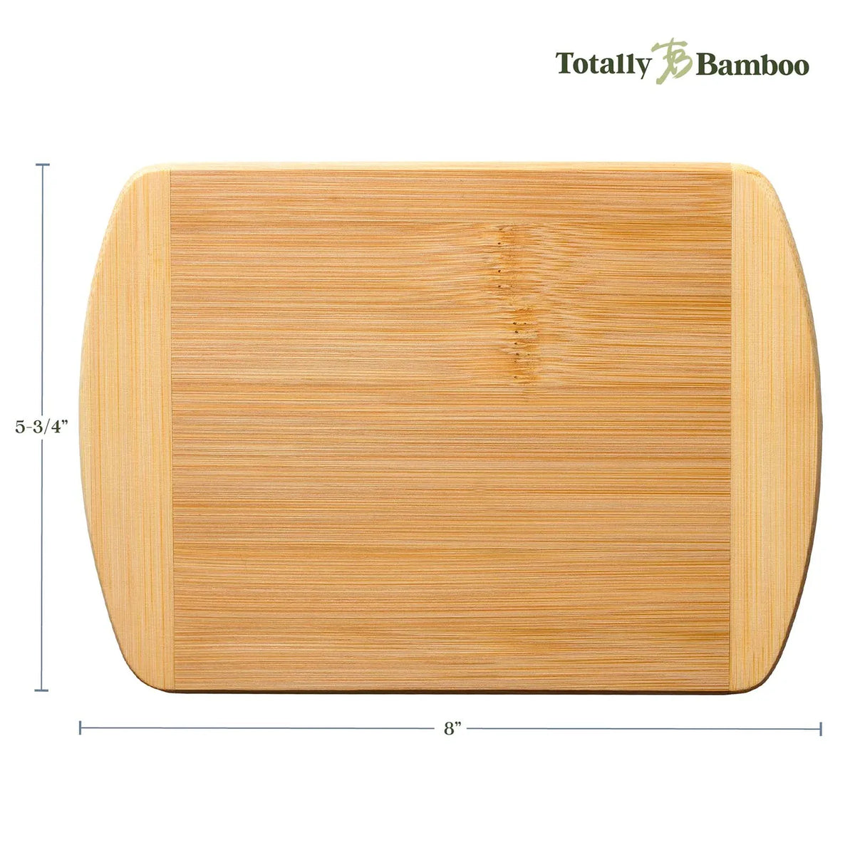 Small Bamboo Cutting Boards in a 2-Piece Set with Light and Caramelized Bamboo for Kitchen and Bar
