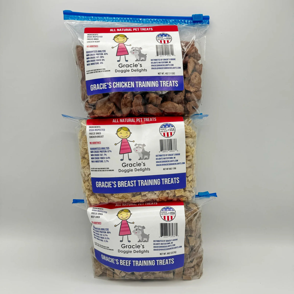 Small Freeze-Dried Dog Training Treats Made from Raw Meat
