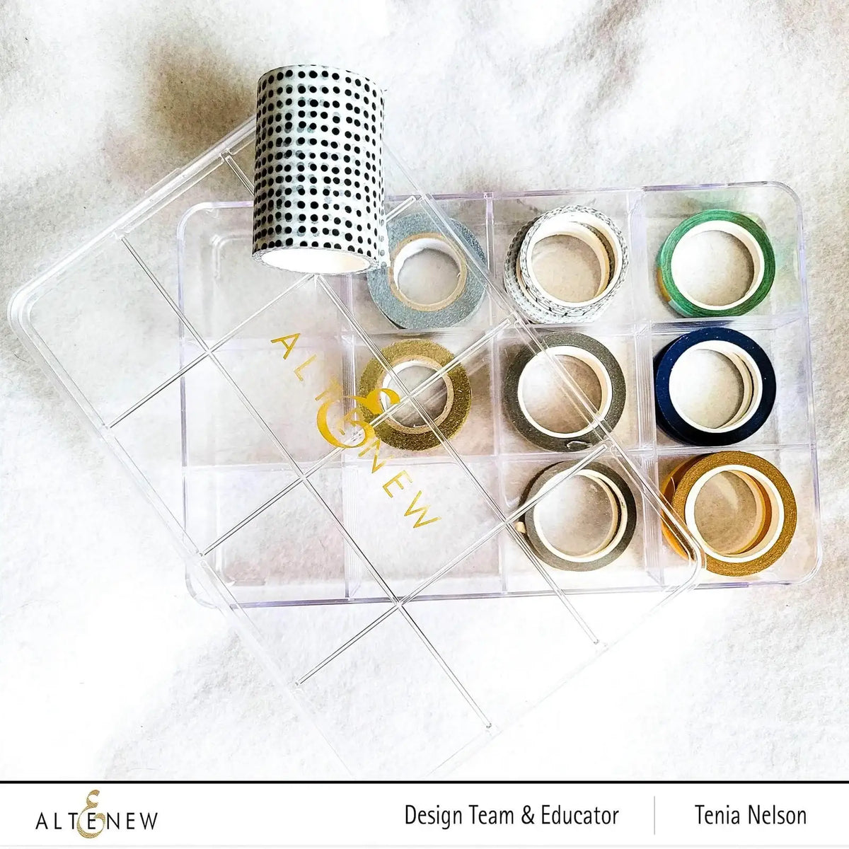 Small Ink Blending Tool Storage Box with 12 Compartments and a Hinged Lid for Stackable Craft Organization