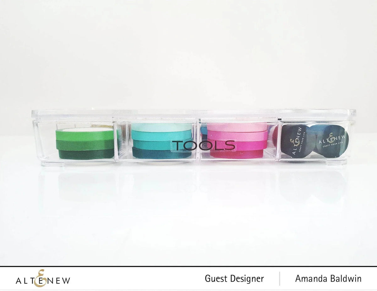 Small Ink Blending Tool Storage Box with 12 Compartments and a Hinged Lid for Stackable Craft Organization