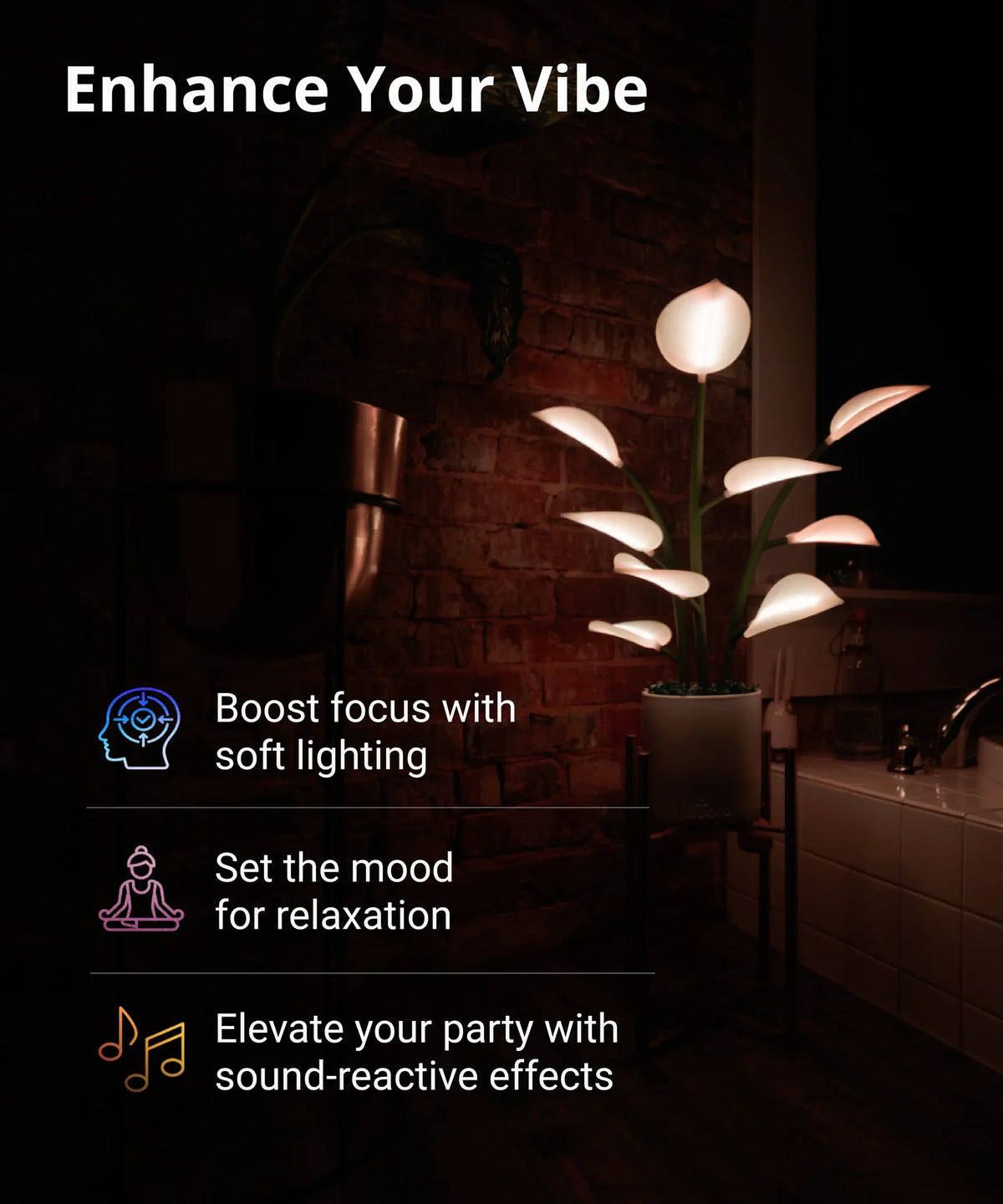 Smart Mood Light with Dynamic Colors, Textures and Atmospheric Effects for a Digital Fireplace Ambience
