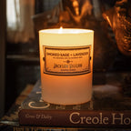 Smoked Sage and Lavender Scented Candle with Palo Santo Notes for Relaxing Bedroom or Office Rituals