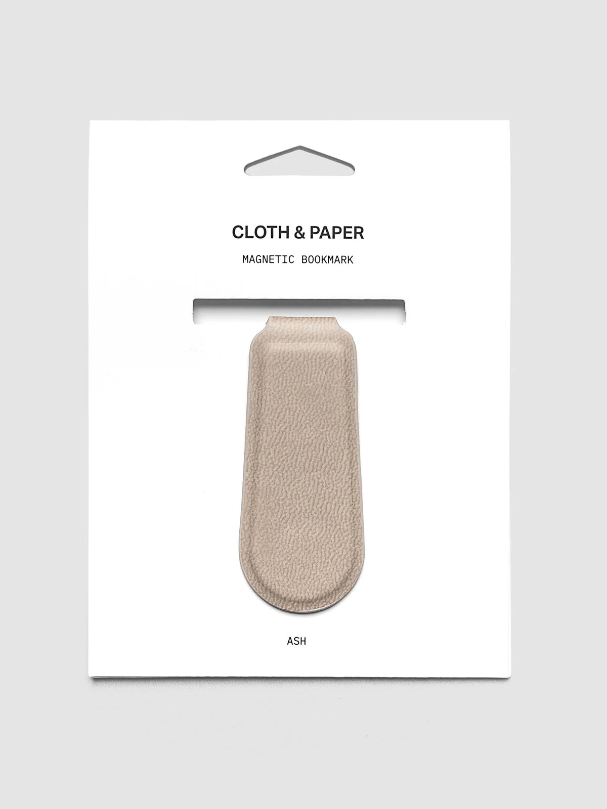 Smooth Leather Magnetic Bookmark, Ash