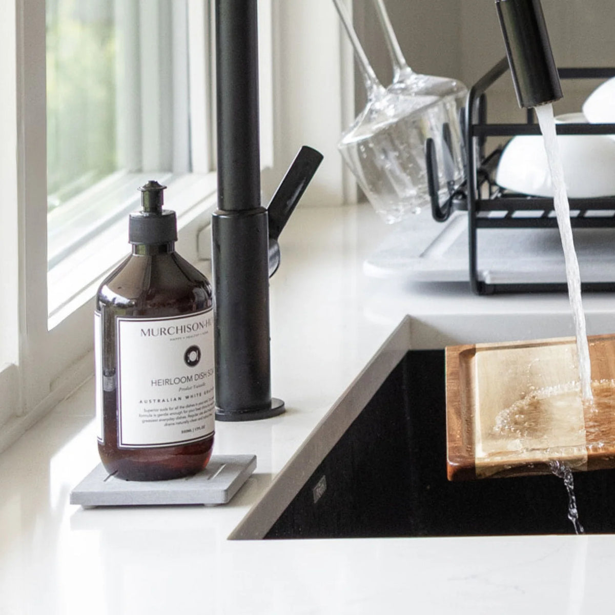 Soap Caddy 2-Pack for Small Bathroom and Kitchen Sinks with Quick-Drying Non-Slip Bottle Platforms