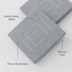 Soap Caddy 2-Pack for Small Bathroom and Kitchen Sinks with Quick-Drying Non-Slip Bottle Platforms