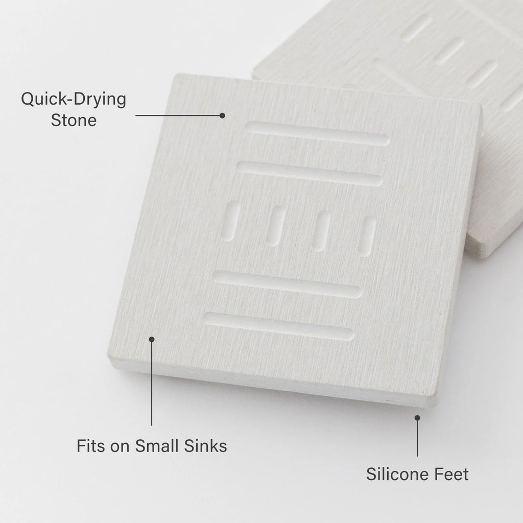 Soap Caddy 2-Pack for Small Bathroom and Kitchen Sinks with Quick-Drying Non-Slip Bottle Platforms