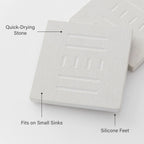 Soap Caddy 2-Pack for Small Bathroom and Kitchen Sinks with Quick-Drying Non-Slip Bottle Platforms