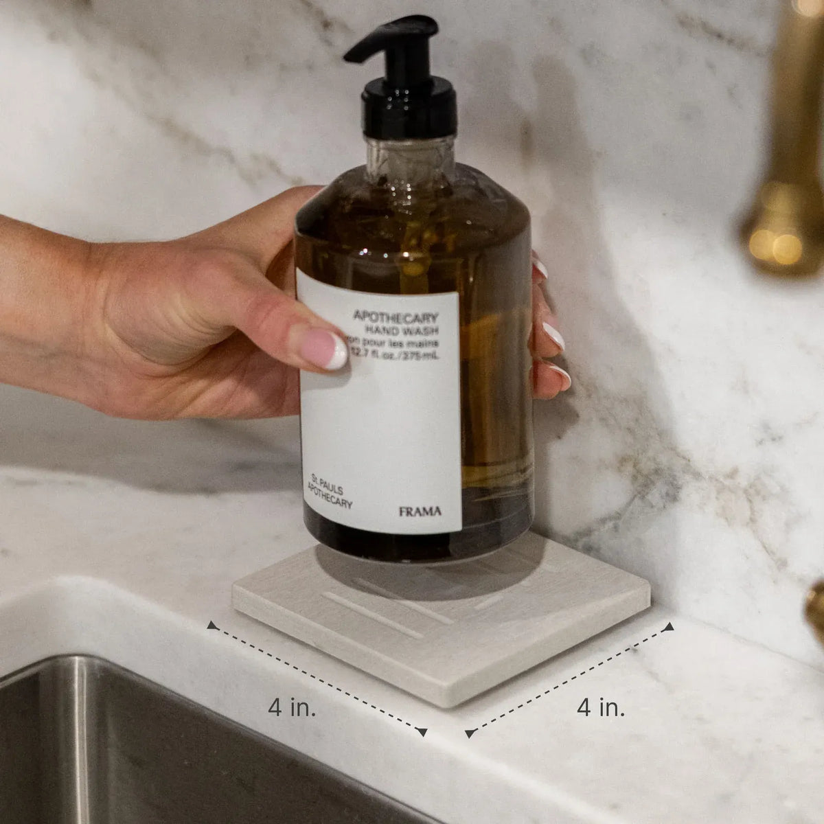 Soap Caddy 2-Pack for Small Bathroom and Kitchen Sinks with Quick-Drying Non-Slip Bottle Platforms