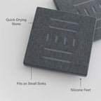 Soap Caddy 2-Pack for Small Bathroom and Kitchen Sinks with Quick-Drying Non-Slip Bottle Platforms