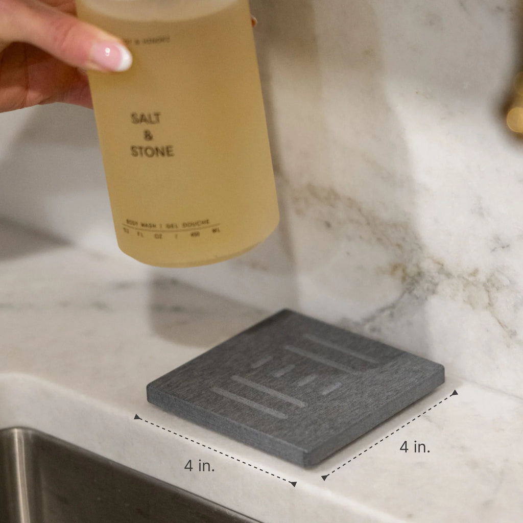 Soap Caddy 2-Pack for Small Bathroom and Kitchen Sinks with Quick-Drying Non-Slip Bottle Platforms