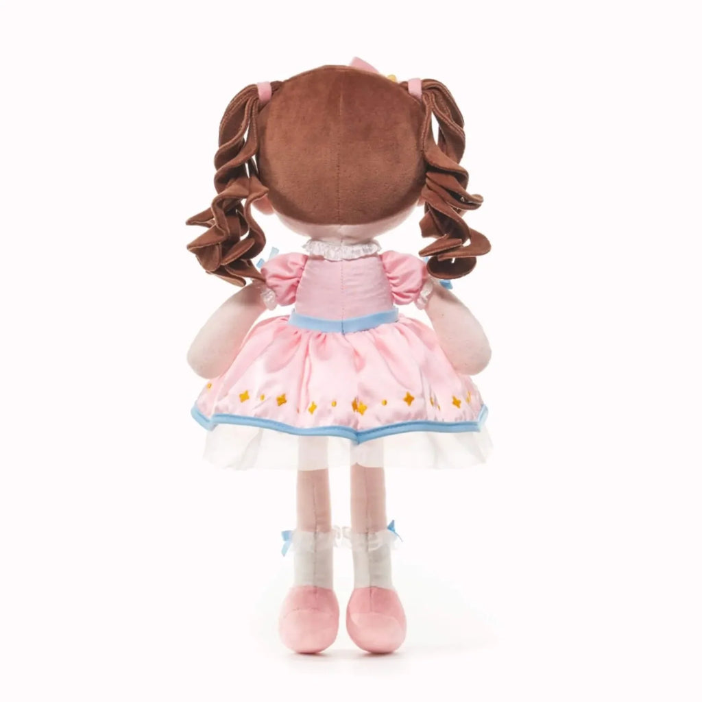 Soft Personalized Plush Doll in a Pink Rainbow Dress, 16-Inch