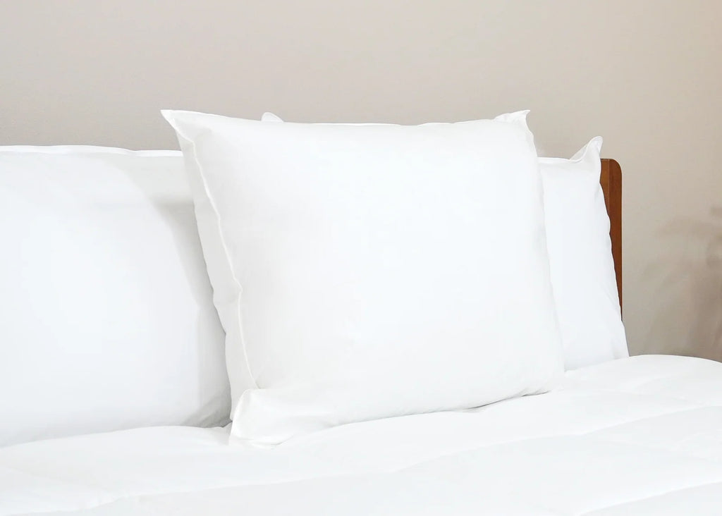 Soft Polyester Pillow with Medium-Soft Support, Hypoallergenic Cotton Cover and Standard, Queen or King Sizes