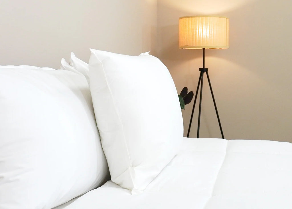 Soft Polyester Pillow with Medium-Soft Support, Hypoallergenic Cotton Cover and Standard, Queen or King Sizes