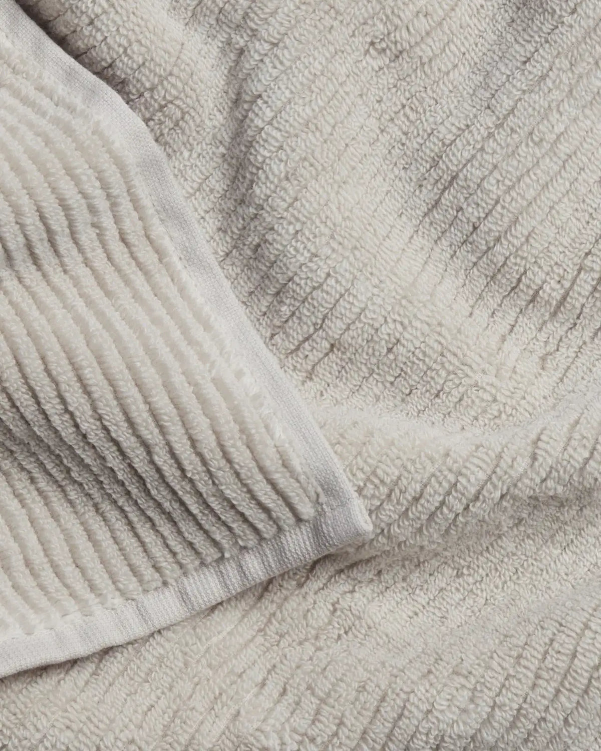 Soft Rib Cotton Towels in Bone