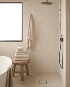 Soft Rib Cotton Towels in Bone