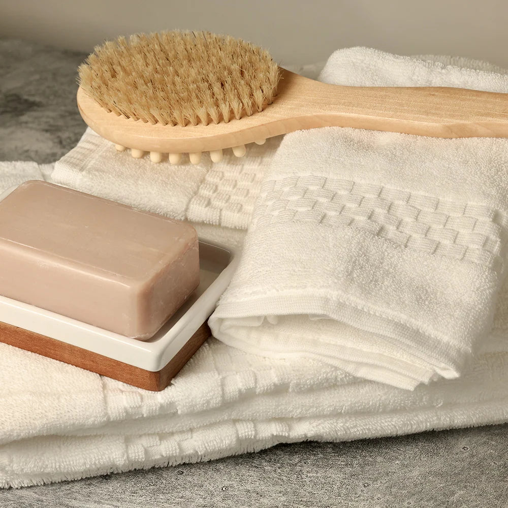 Soft White Cotton Bath Towel Set