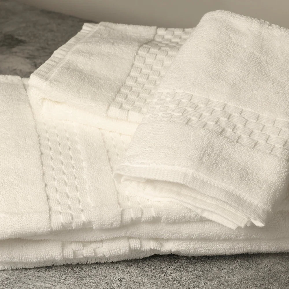 Soft White Cotton Bath Towel Set