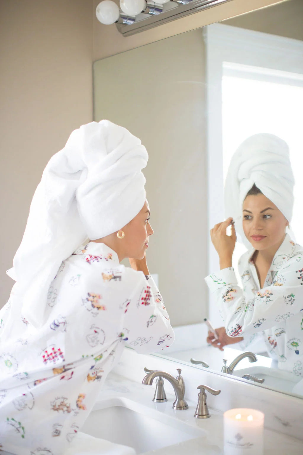 Soft White Cotton Bath Towel Set