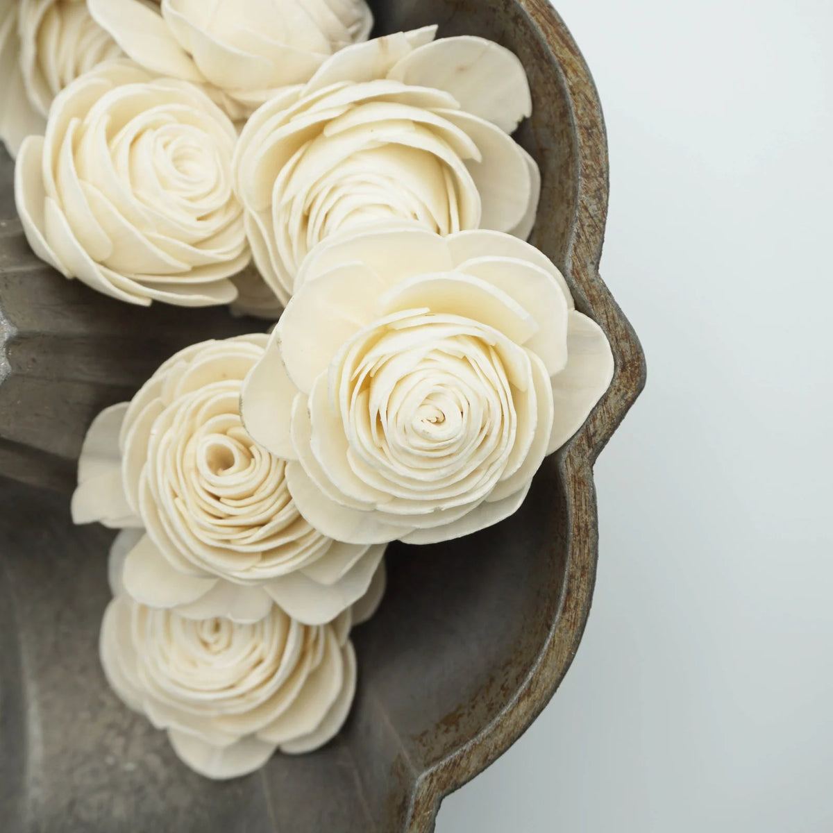 Sola Wood Rose Flowers, Set of 12, Approximately 2.5 Inches