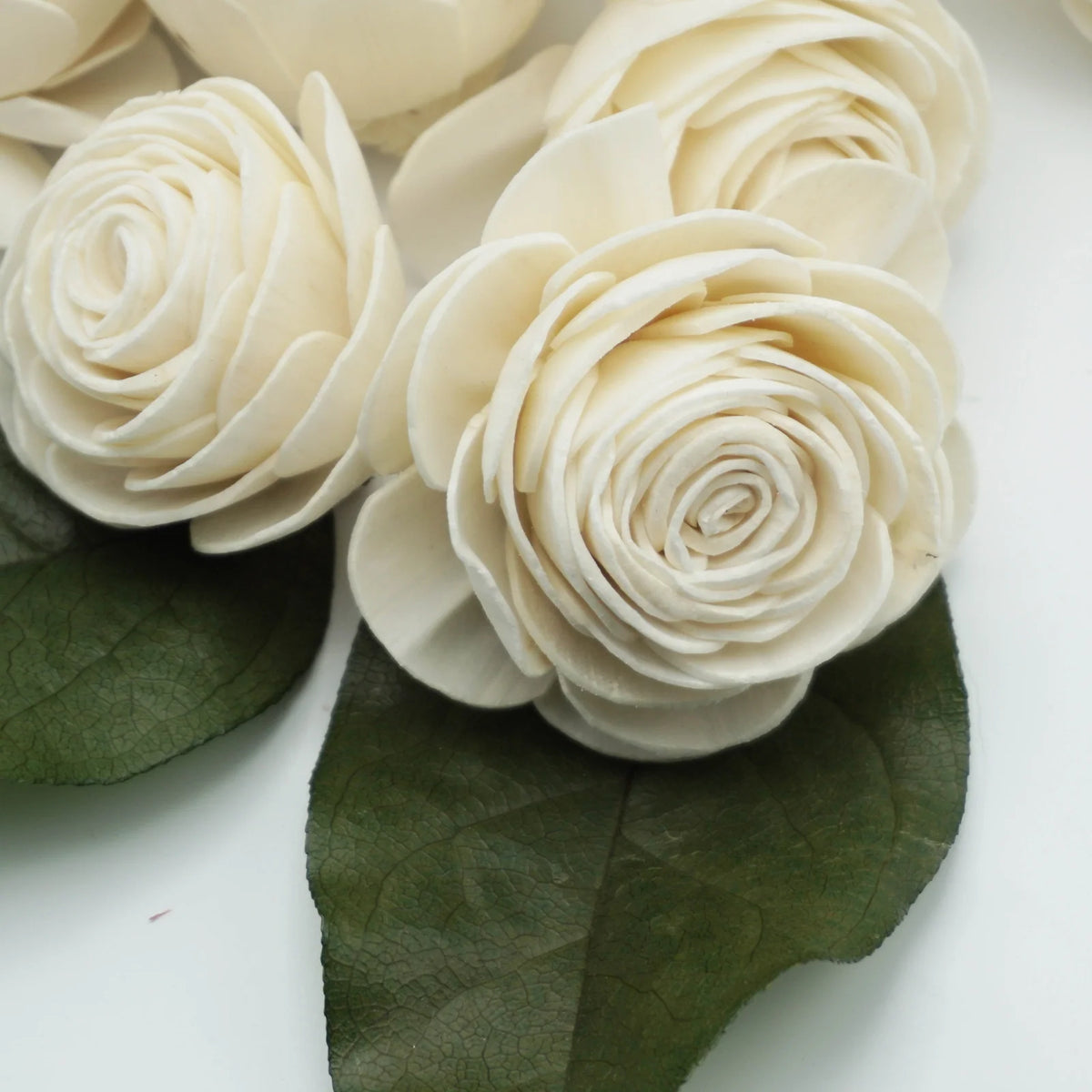 Sola Wood Rose Flowers, Set of 12, Approximately 2.5 Inches