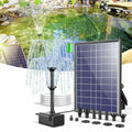 Solar Bird Bath Fountain Pump with 8W Panel, 3600mAh Battery, 10 Nozzles and 9.85-Foot Cord
