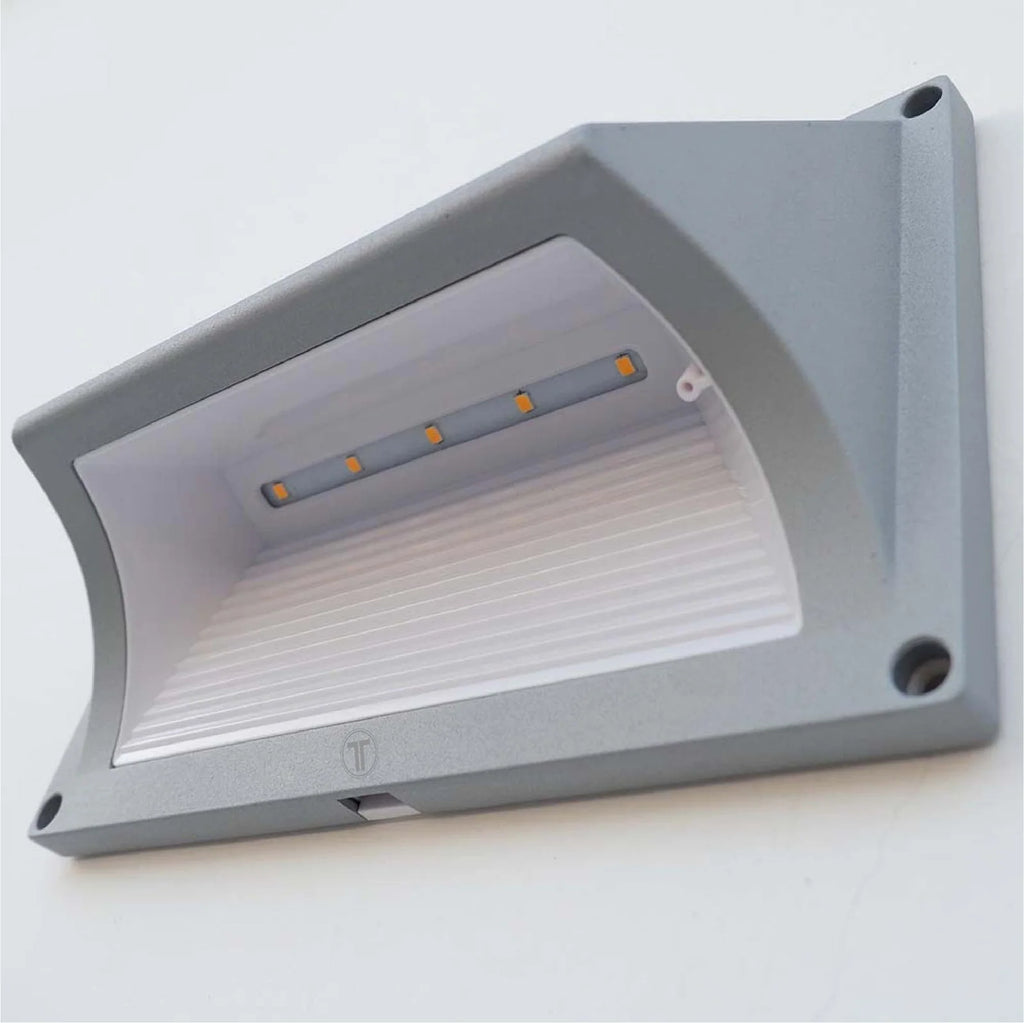 Solar Deck and Step Lights, 2-Pack with 100-Lumen Dusk-to-Dawn Downlight and 4000K Daylight White