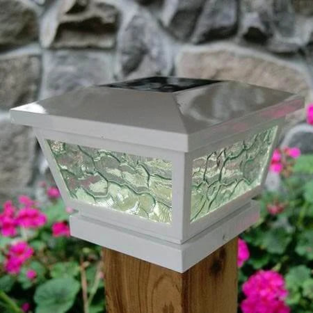 Solar Fence Post Cap Light in White