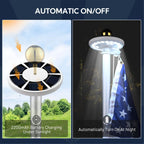 Solar Flagpole Light with 26 LEDs, 7000K Cool White Glow, Auto Dusk-to-Dawn Lighting for Outdoor Flag Display