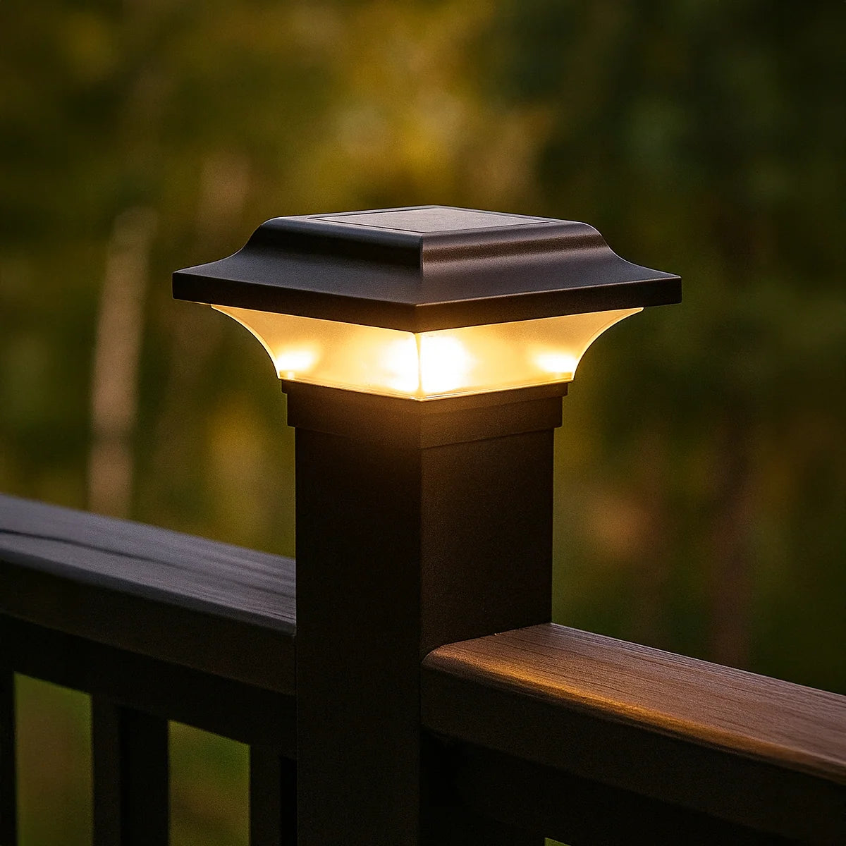 Solar Post Cap in Black Cast Aluminum