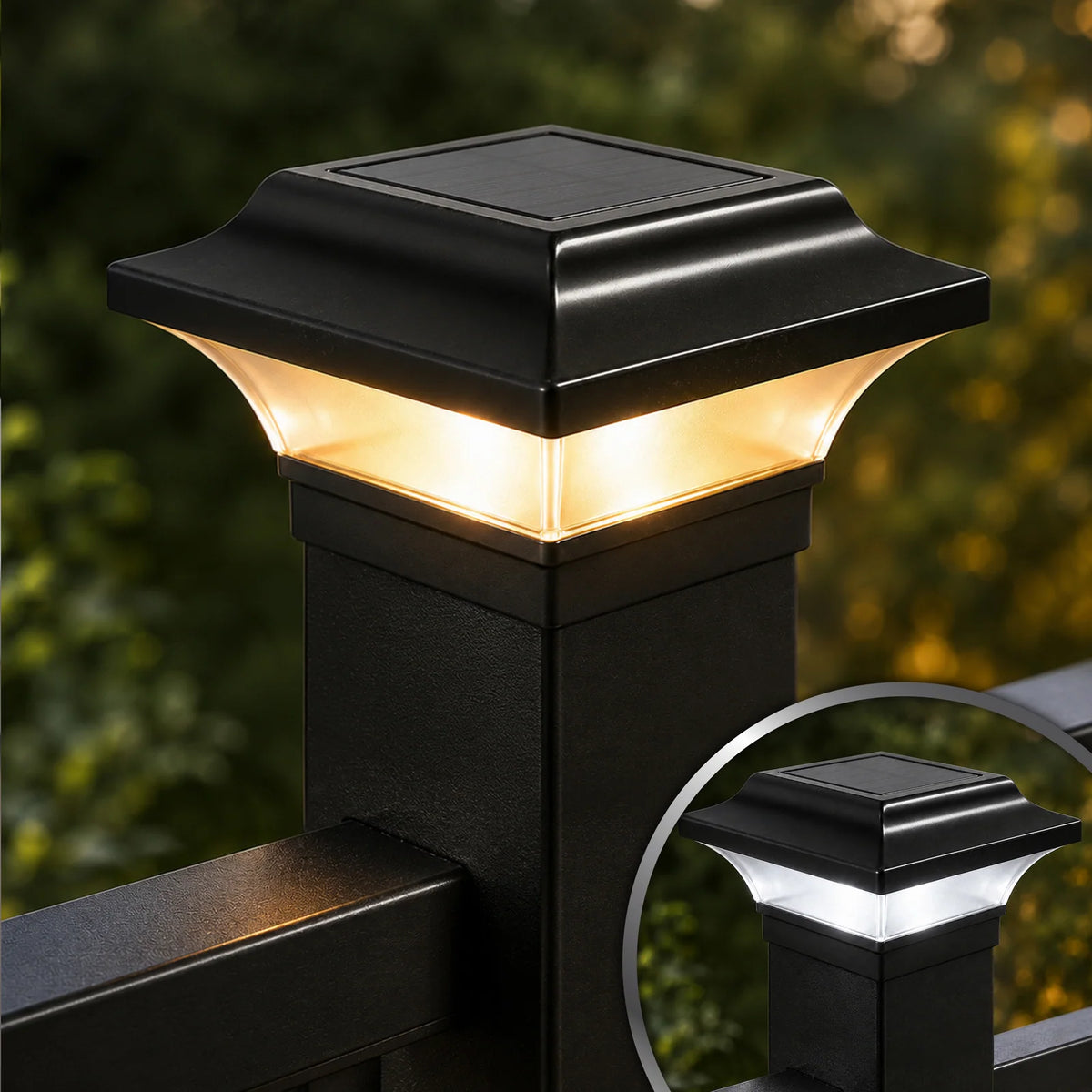 Solar Post Cap in Black Cast Aluminum