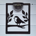Solar Robin Garden Plaque Wall Decor with Left-Facing Bird Design and Optional White Background — Solar Plaque ONLY