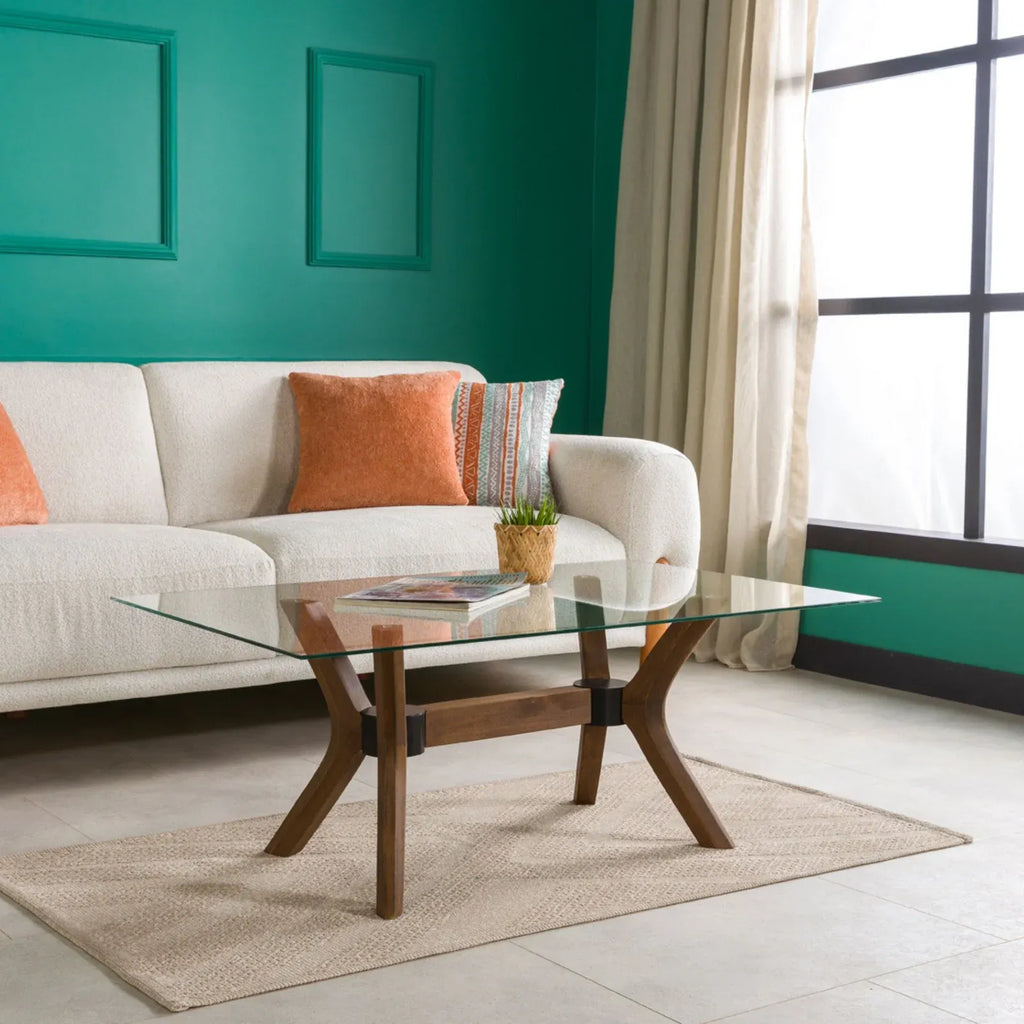 Solid Beech Wood Butterfly Coffee Table Base with 17-Inch Height, Three Sizes and Walnut, Oak or Unfinished Finish