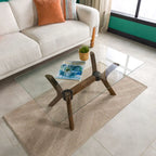 Solid Beech Wood Butterfly Coffee Table Base with 17-Inch Height, Three Sizes and Walnut, Oak or Unfinished Finish