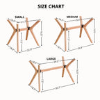 Solid Beech Wood Butterfly Coffee Table Base with 17-Inch Height, Three Sizes and Walnut, Oak or Unfinished Finish