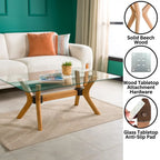 Solid Beech Wood Butterfly Coffee Table Base with 17-Inch Height, Three Sizes and Walnut, Oak or Unfinished Finish
