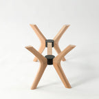 Solid Beech Wood Butterfly Coffee Table Base with 17-Inch Height, Three Sizes and Walnut, Oak or Unfinished Finish