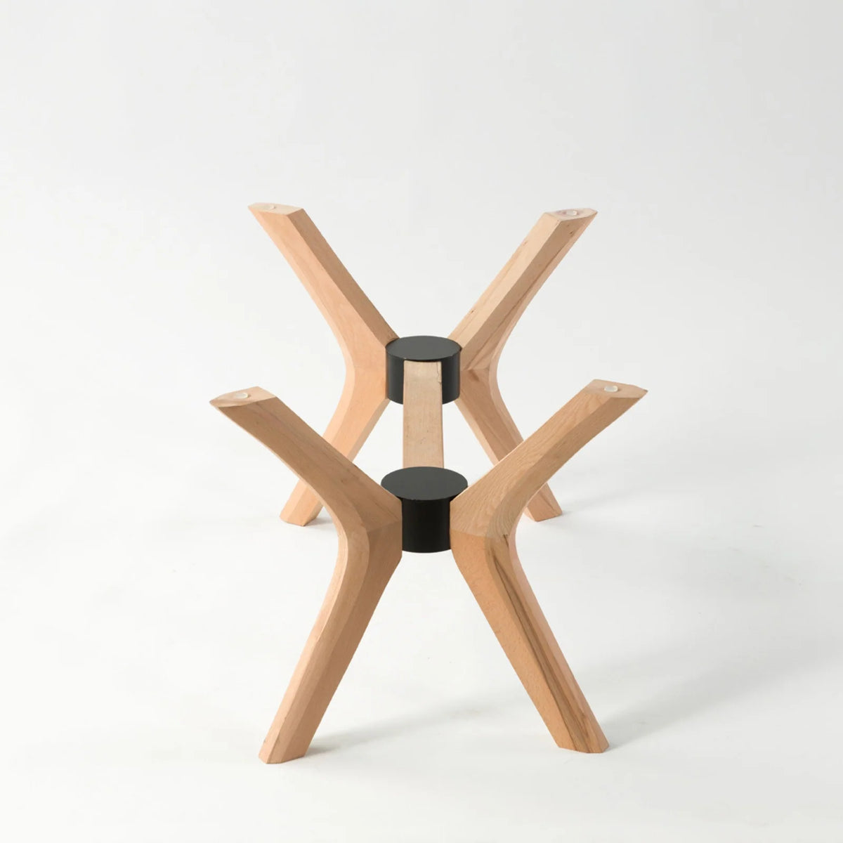 Solid Beech Wood Butterfly Coffee Table Base with 17-Inch Height, Three Sizes and Walnut, Oak or Unfinished Finish