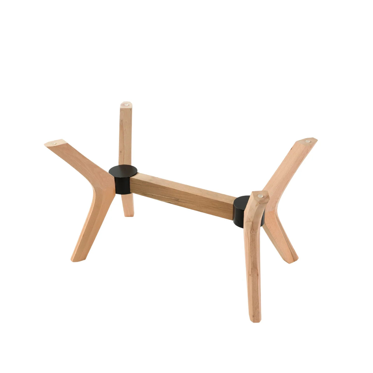 Solid Beech Wood Butterfly Coffee Table Base with 17-Inch Height, Three Sizes and Walnut, Oak or Unfinished Finish