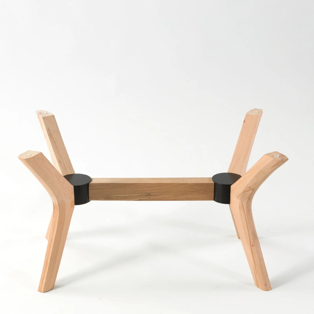 Solid Beech Wood Butterfly Coffee Table Base with 17-Inch Height, Three Sizes and Walnut, Oak or Unfinished Finish