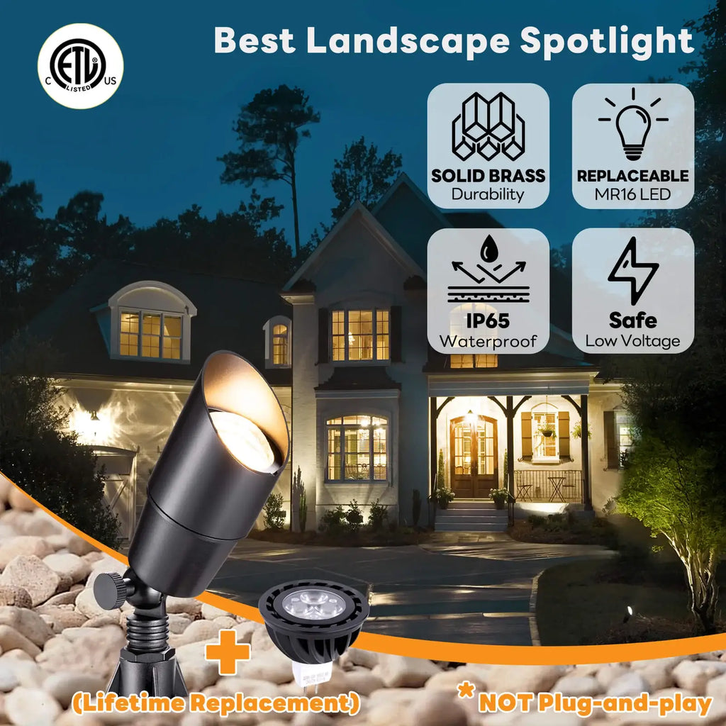 Solid Brass Landscape Spotlight