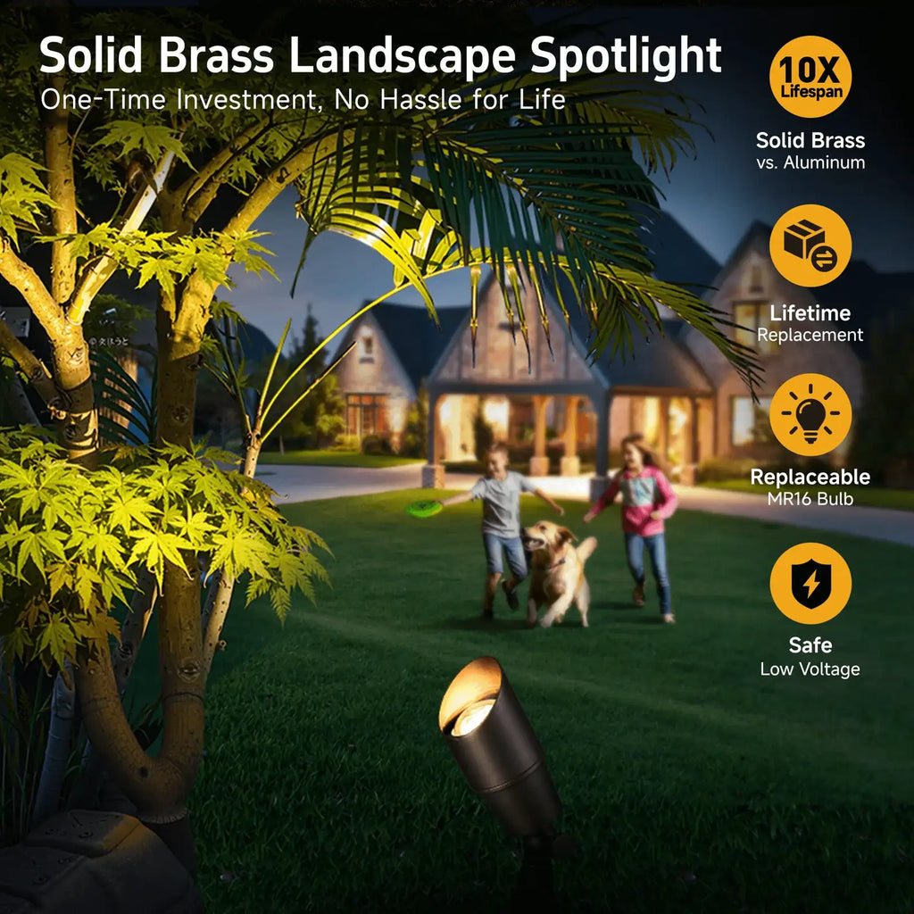 Solid Brass Landscape Spotlight