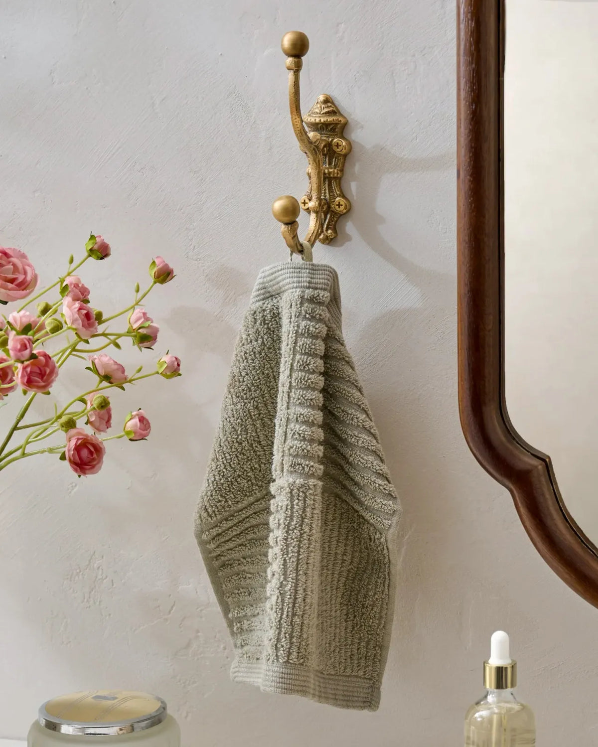 Solid Brass Wall Hook for Home Organization, French Antique Inspired Sculptural Decor for Entryways and Bathrooms