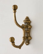 Solid Brass Wall Hook for Home Organization, French Antique Inspired Sculptural Decor for Entryways and Bathrooms