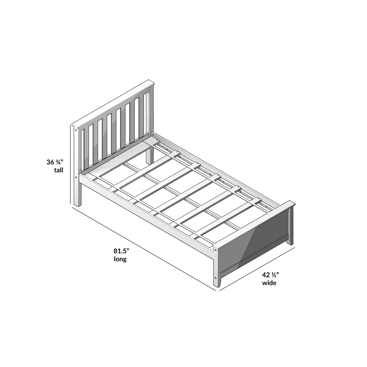 Solid New Zealand Pine Twin Bed Frame